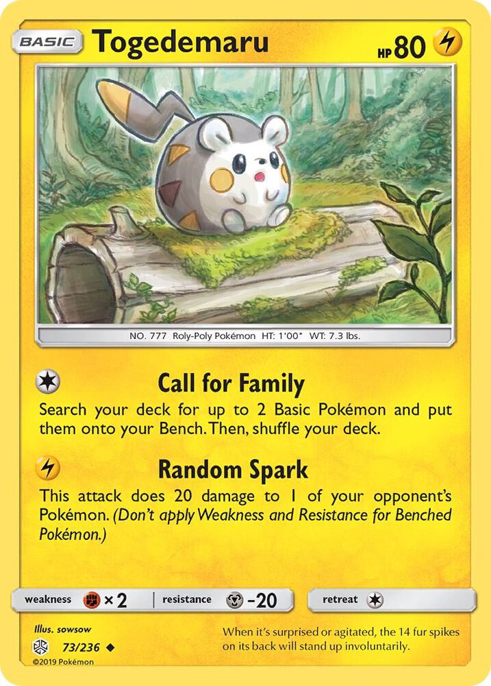 Togedemaru 73/236 card from SM - Cosmic Eclipse