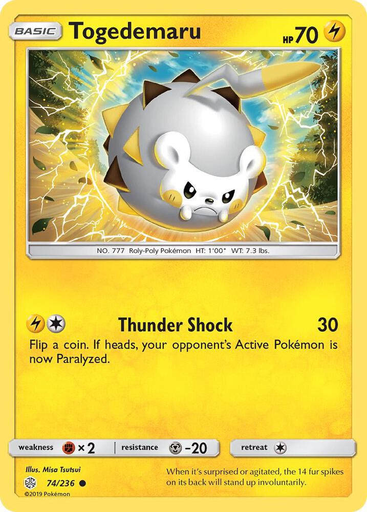 Togedemaru 74/236 card from SM - Cosmic Eclipse
