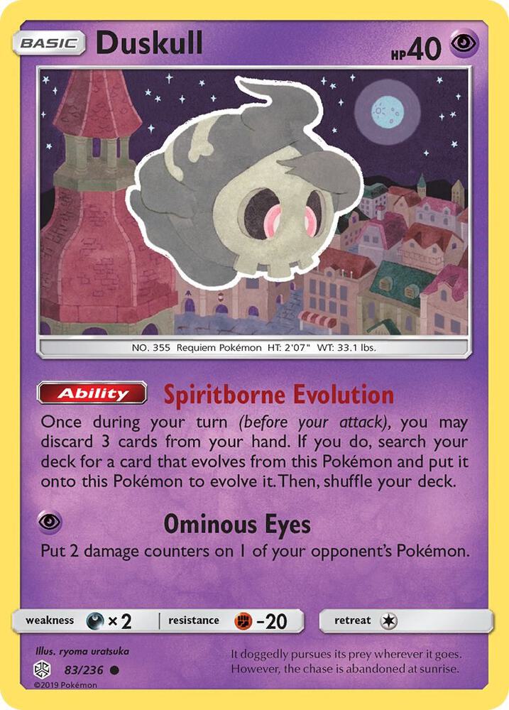 Duskull 83/236 card from SM - Cosmic Eclipse