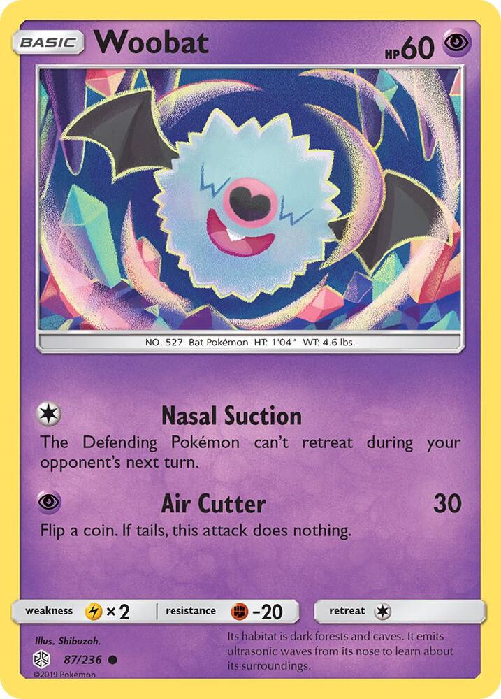 Woobat 87/236 card from SM - Cosmic Eclipse