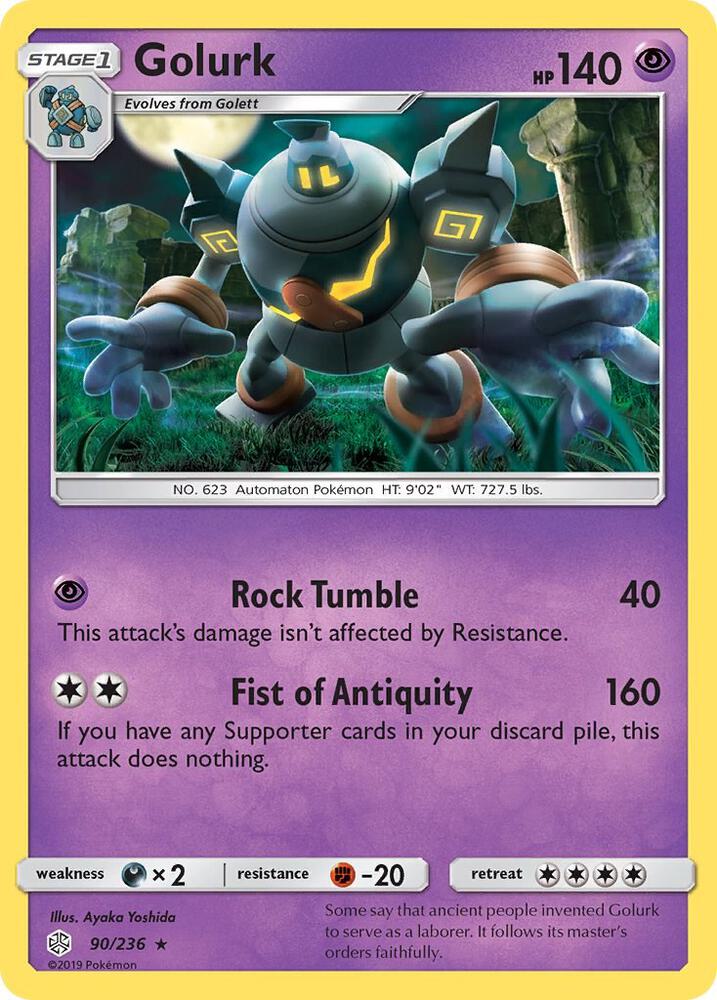 Golurk 90/236 card from SM - Cosmic Eclipse