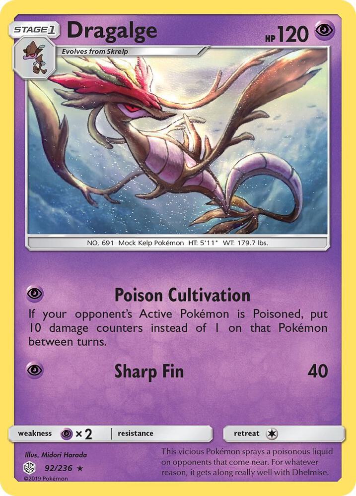 Dragalge 92/236 card from SM - Cosmic Eclipse