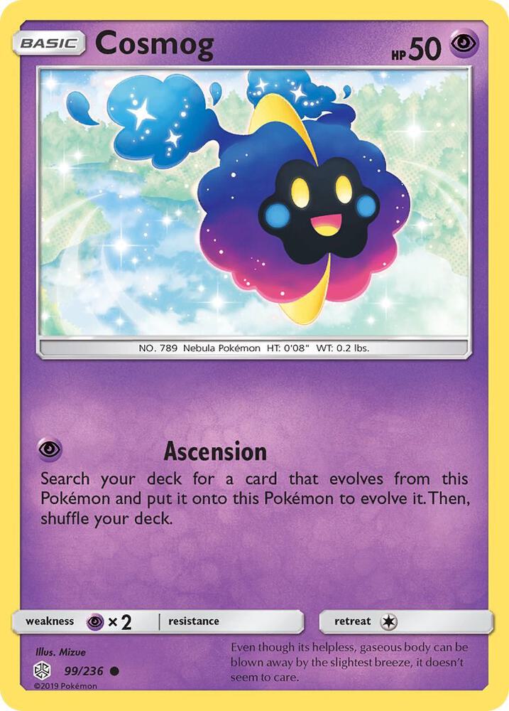 Cosmog 99/236 card from SM - Cosmic Eclipse