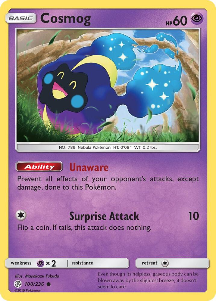 Cosmog 100/236 card from SM - Cosmic Eclipse