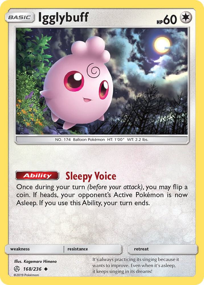 Igglybuff 168/236 card from SM - Cosmic Eclipse