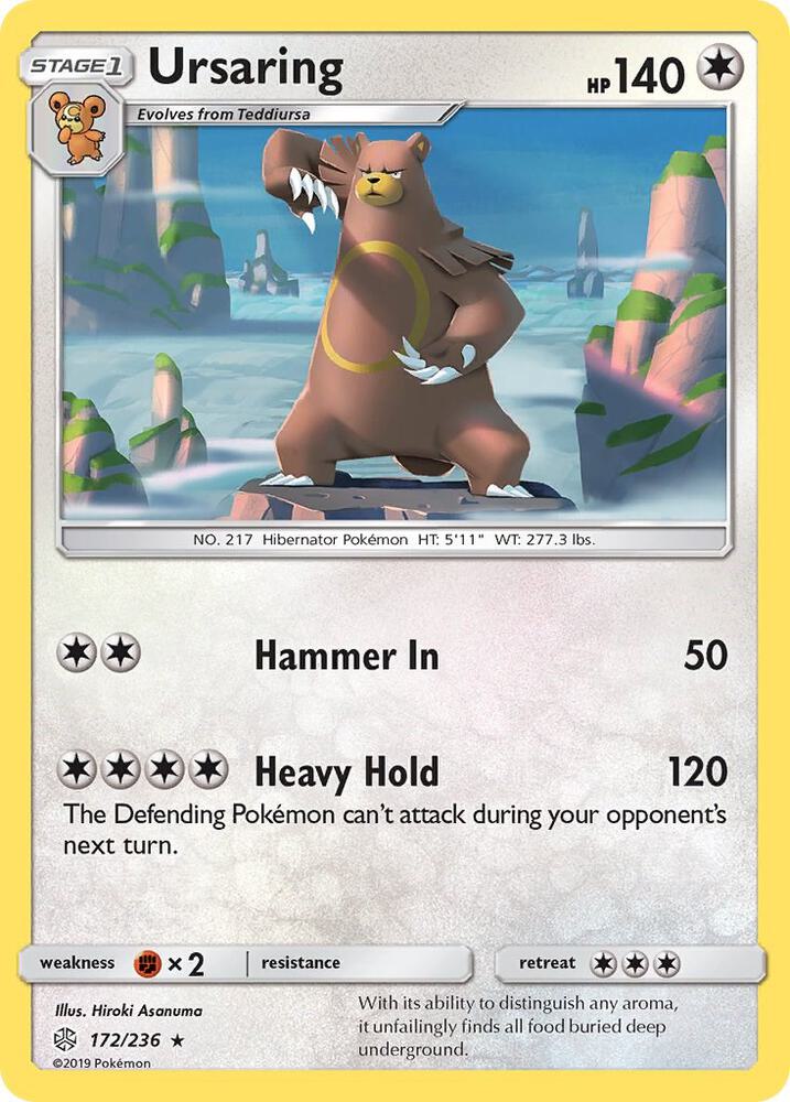 Ursaring 172/236 card from SM - Cosmic Eclipse
