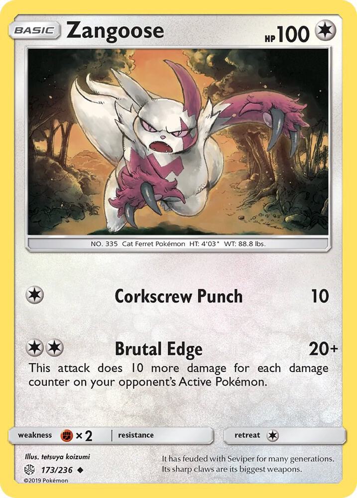 Zangoose 173/236 card from SM - Cosmic Eclipse