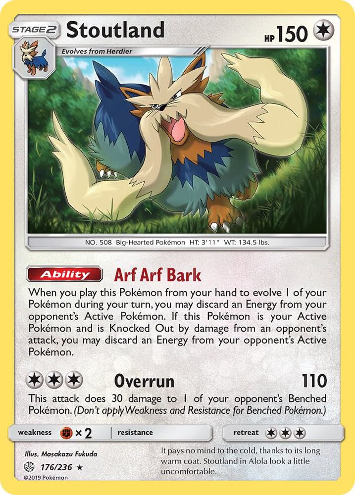 Stoutland 176/236 card from SM - Cosmic Eclipse