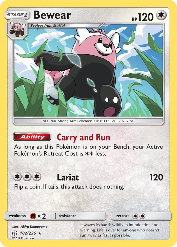 Bewear 182/236 card from SM - Cosmic Eclipse