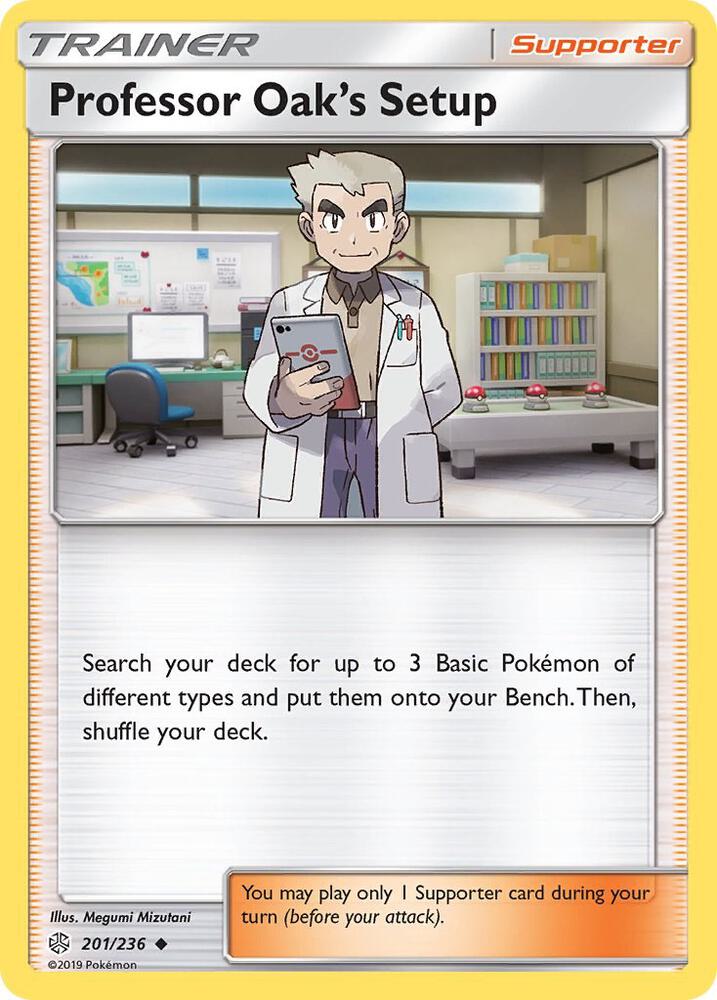 Professor Oak's Setup 201/236 card from SM - Cosmic Eclipse