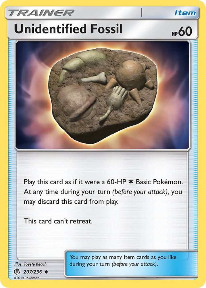 Unidentified Fossil 207/236 card from SM - Cosmic Eclipse