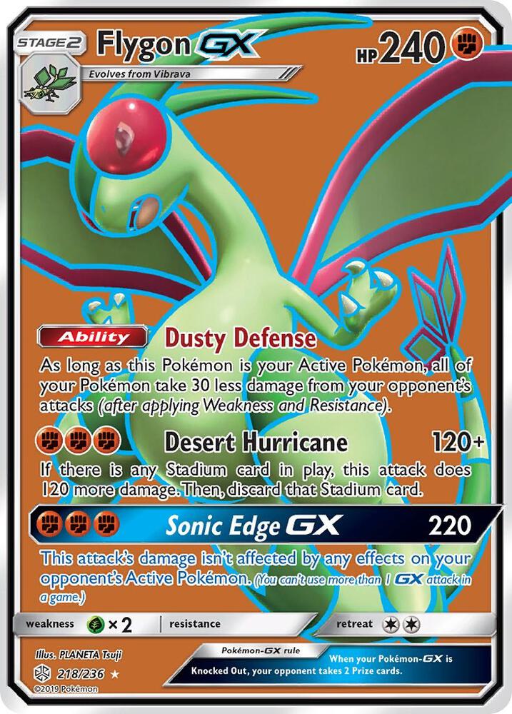 Flygon GX (Full Art) 218/236 card from SM - Cosmic Eclipse
