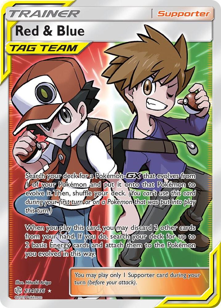 Red & Blue (Full Art) 234/236 card from SM - Cosmic Eclipse