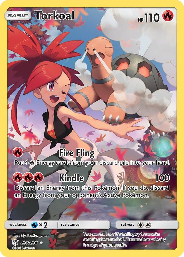 Torkoal (Secret) 237/236 card from SM - Cosmic Eclipse