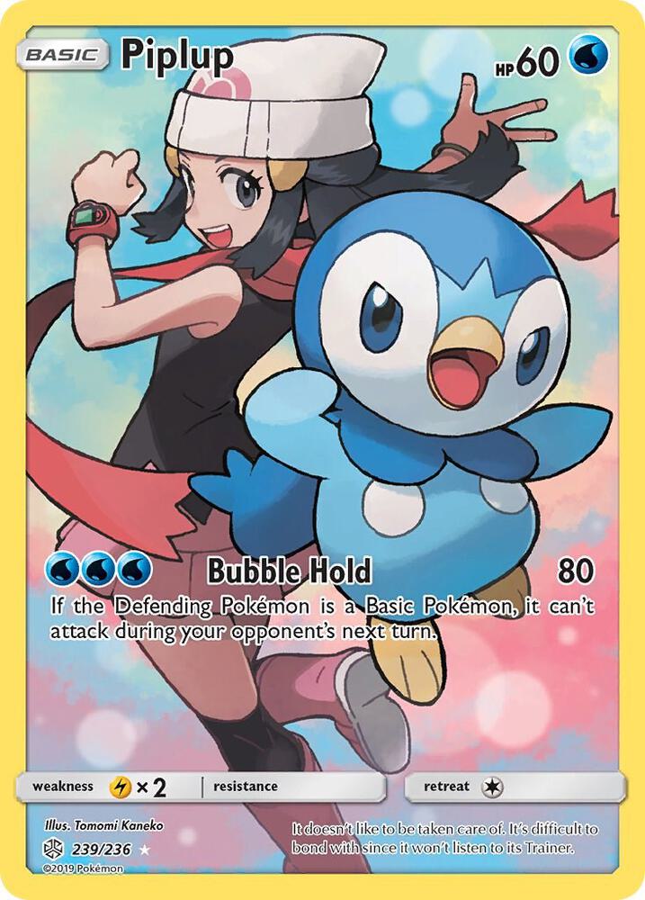 Piplup (Secret) 239/236 card from SM - Cosmic Eclipse