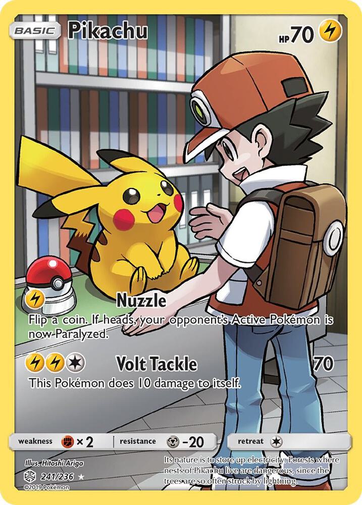 Pikachu (Secret) 241/236 card from SM - Cosmic Eclipse