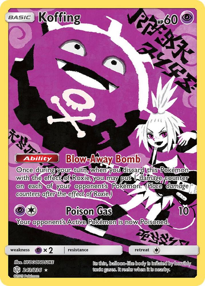 Koffing (Secret) 243/236 card from SM - Cosmic Eclipse