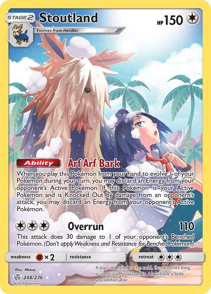 Stoutland (Secret) 248/236 card from SM - Cosmic Eclipse