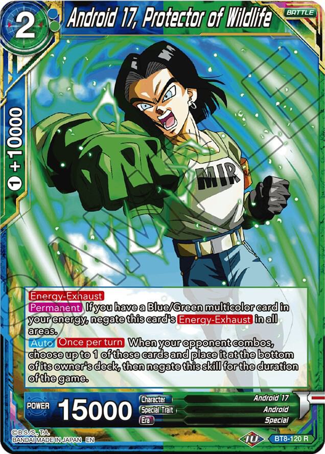 Android 17, Protector of Wildlife BT8-120 card from Malicious Machinations