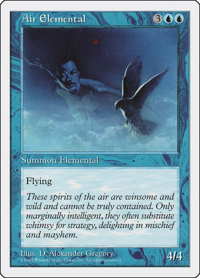 Air Elemental card from Fifth Edition