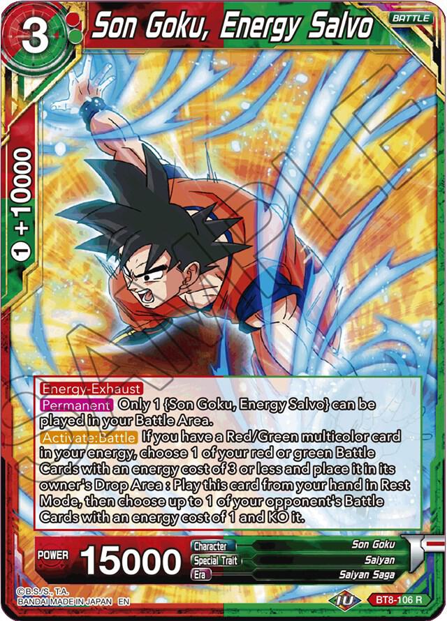 Son Goku, Energy Salvo BT8-106 card from Malicious Machinations