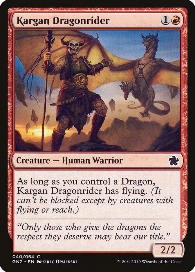 Kargan Dragonrider 40 card from Magic Game Night 2019