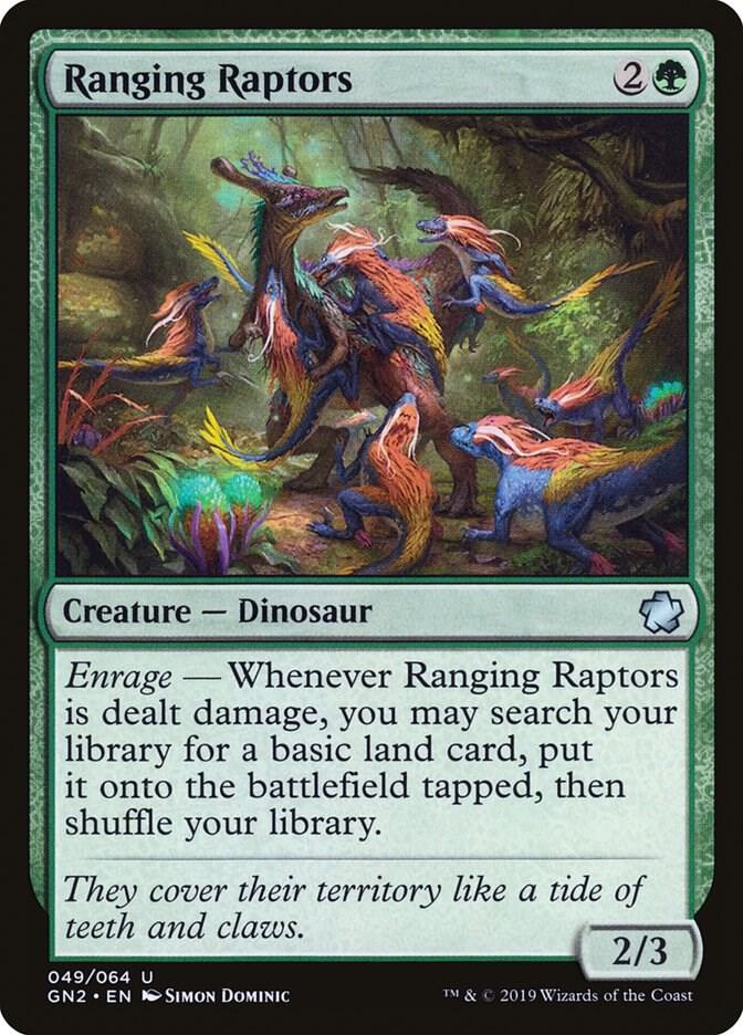 Ranging Raptors 49 card from Magic Game Night 2019