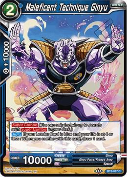 Maleficent Technique Ginyu BT8-037 card from Malicious Machinations