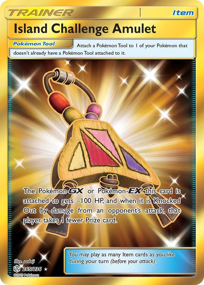 Island Challenge Amulet (Secret) 265/236 card from SM - Cosmic Eclipse