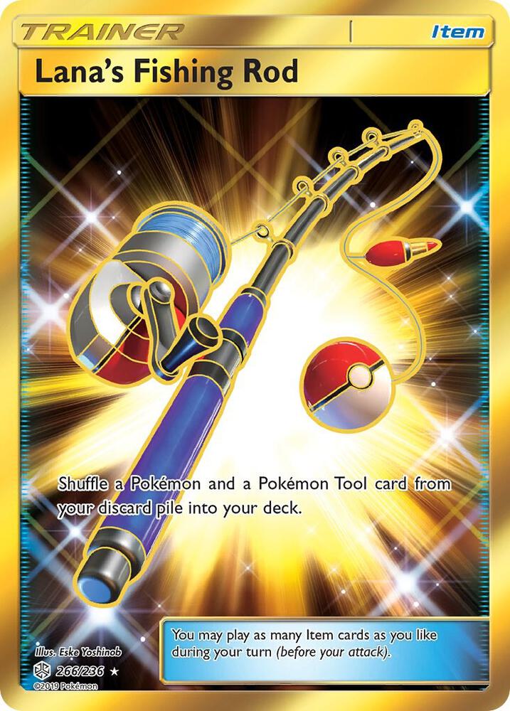Lana's Fishing Rod (Secret) 266/236 card from SM - Cosmic Eclipse