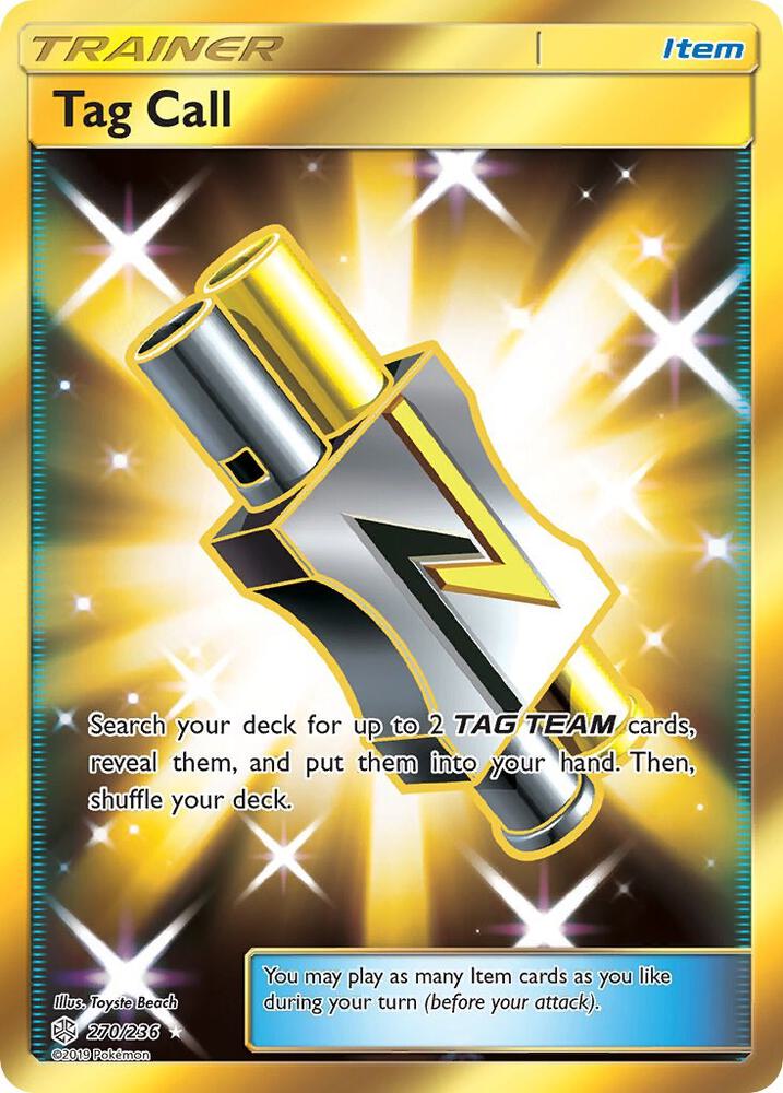 Tag Call (Secret) 270/236 card from SM - Cosmic Eclipse