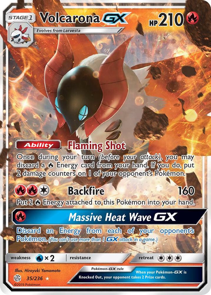 Volcarona GX 35/236 card from SM - Cosmic Eclipse