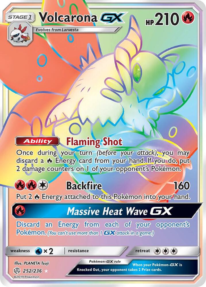 Volcarona GX (Secret) 252/236 card from SM - Cosmic Eclipse