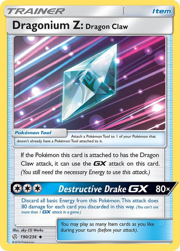 Dragonium Z: Dragon Claw 190/236 card from SM - Cosmic Eclipse
