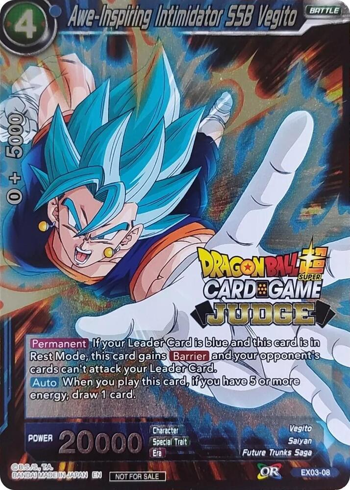 Awe-Inspiring Intimidator SSB Vegito EX03-08 card from Judge Promotion Cards