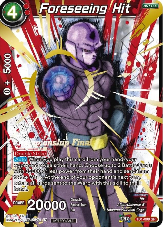 Foreseeing Hit (Championship Final 2019) TB1-008 card from Tournament Promotion Cards