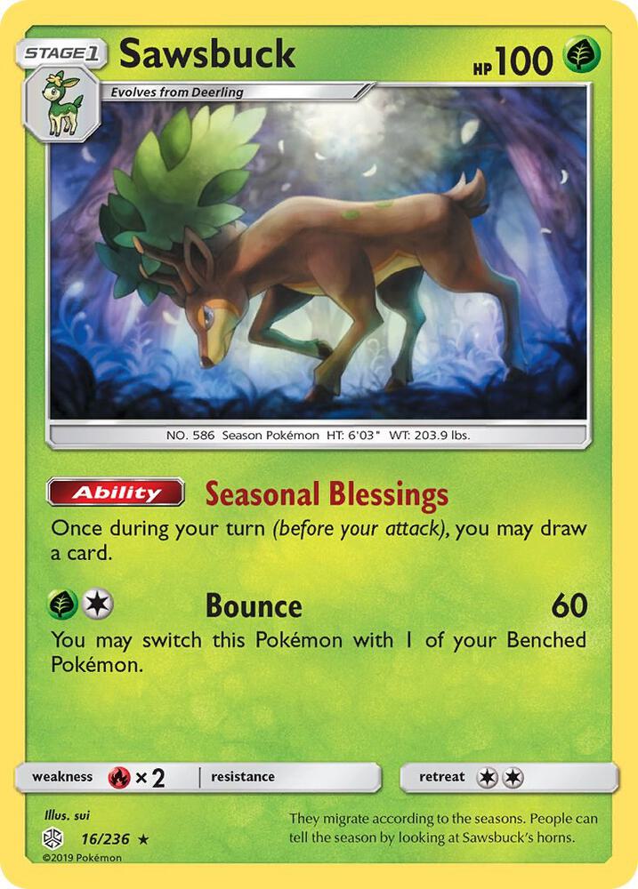 Sawsbuck 16/236 card from SM - Cosmic Eclipse