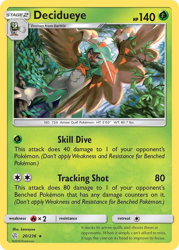 Decidueye 20/236 card from SM - Cosmic Eclipse