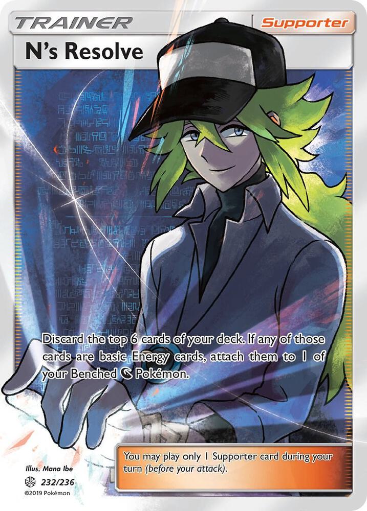 N's Resolve (Full Art) 232/236 card from SM - Cosmic Eclipse