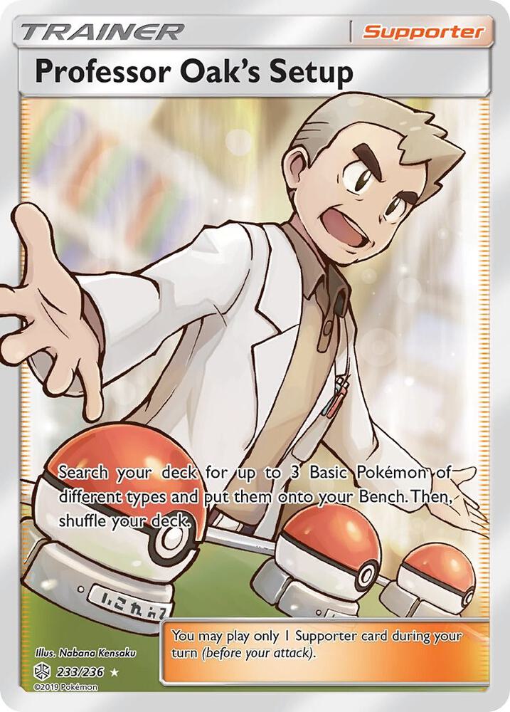 Professor Oak's Setup (Full Art) 233/236 card from SM - Cosmic Eclipse