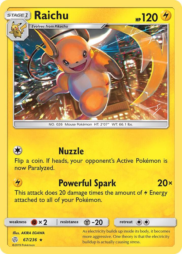 Raichu 67/236 card from SM - Cosmic Eclipse