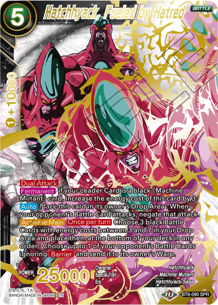 Hatchhyack, Fueled by Hatred (SPR) BT8-090 card from Malicious Machinations