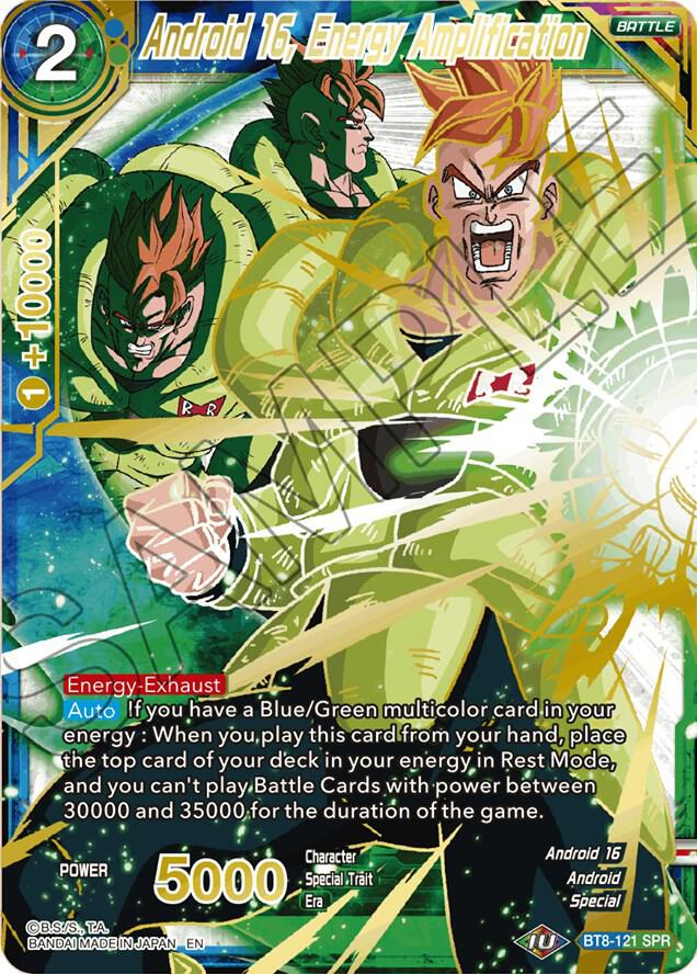 Android 16, Energy Amplification (SPR) BT8-121 card from Malicious Machinations