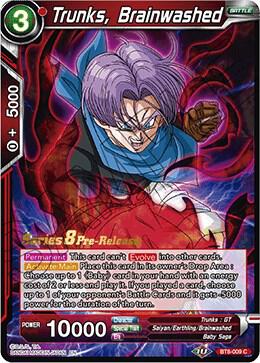 Trunks, Brainwashed BT8-009_PR card from Malicious Machinations Pre-Release Cards