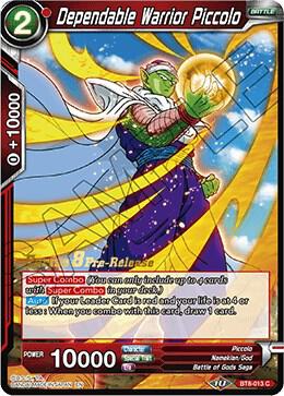 Dependable Warrior Piccolo BT8-013_PR card from Malicious Machinations Pre-Release Cards