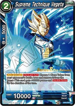 Supreme Technique Vegeta BT8-029_PR card from Malicious Machinations Pre-Release Cards