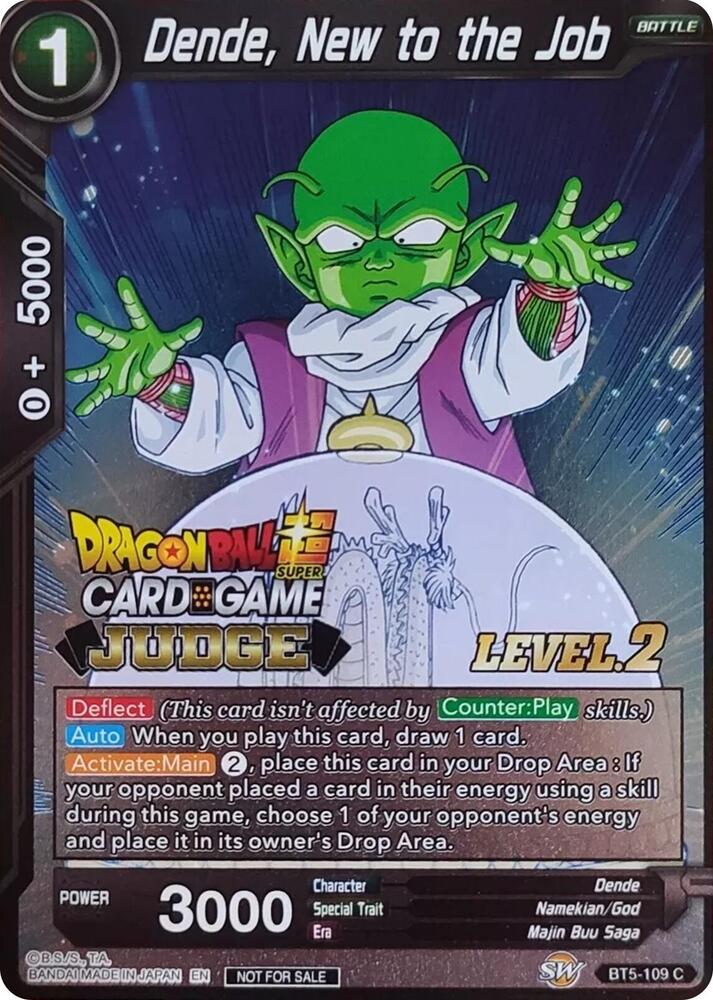 Dende, New to the Job (Level 2) BT5-109 card from Judge Promotion Cards