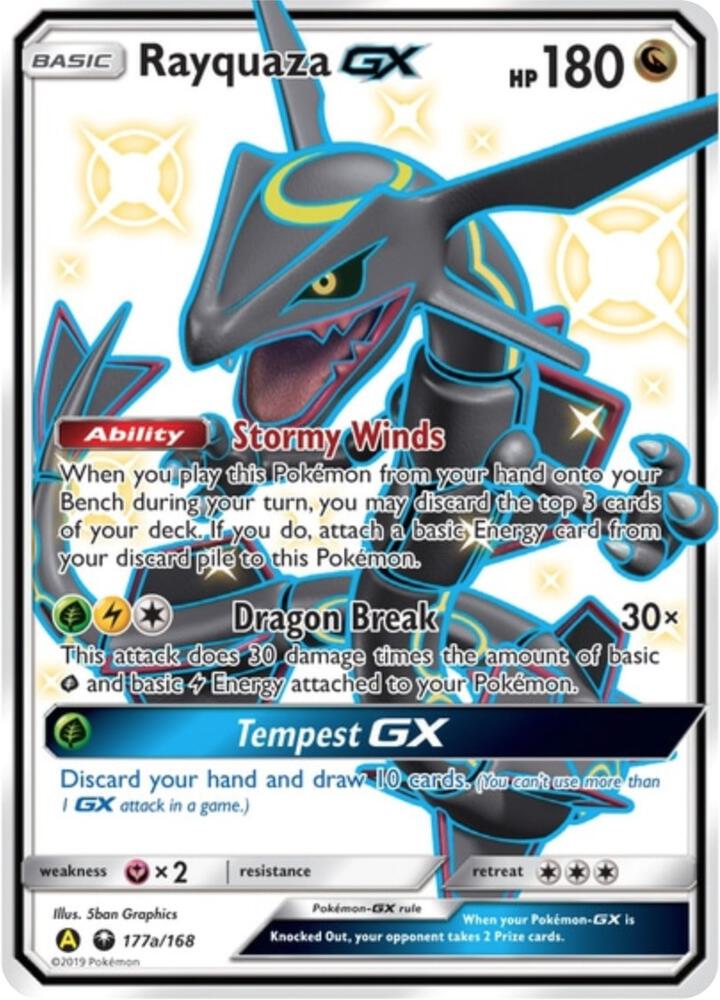 Rayquaza GX 177a/168 card from Alternate Art Promos