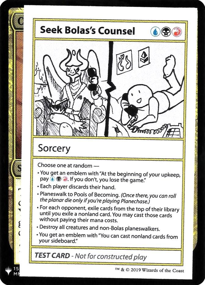 Seek Bolas's Counsel card from Mystery Booster: Convention Edition Exclusives