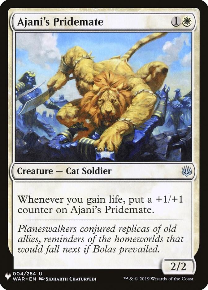 Ajani's Pridemate 4 card from The List Reprints